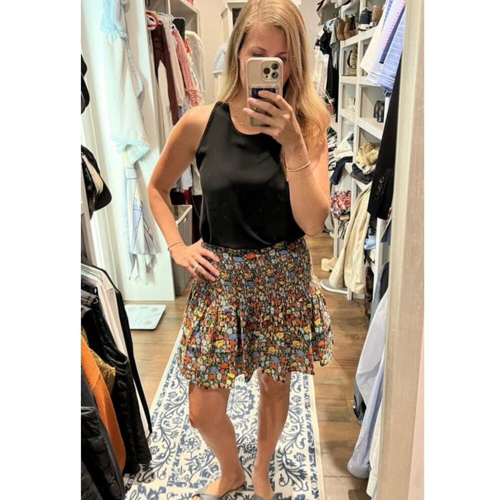 PERSEVERANCE Multicolor Floral Print Blooms Smocked Midi Skirt size 16 US 12 - Picture 12 of 12